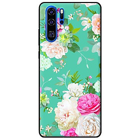 Ốp lưng in cho Huawei P30 Pro Họa Tiết Hoa Nền Xanh - Hàng chính hãng