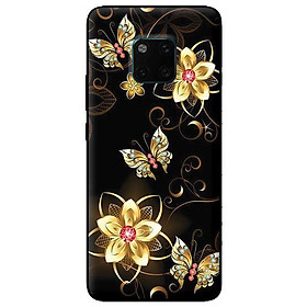 Ốp lưng in cho Huawei Mate 20 Pro mẫu Bướm Hoa Vàng - Hàng chính hãng