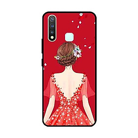 Ốp Lưng in cho Vivo Vivo Y19 /U3 /Y5s /U20 Mẫu Cô Gái Váy Đỏ - Hàng Chính Hãng