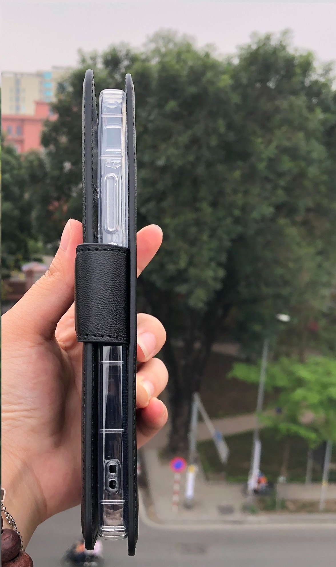 Bao da dạng ví cho OPPO Reno11 F 5G chính hãng Hanman có quai cài, có ngăn để thẻ ATM và tiền, may viền - Hàng chính hãng