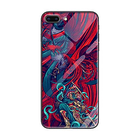 Ốp lưng kính cường lực cho iPhone 7 Plus /8 Plus Nền Gà Đỏ - Hàng Chính Hãng
