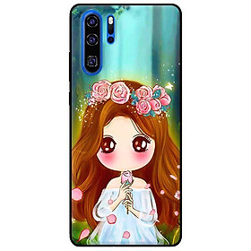 Ốp lưng in cho Huawei P30 Pro Anime Cô Gái Cầm Hoa Hồng - Hàng chính hãng