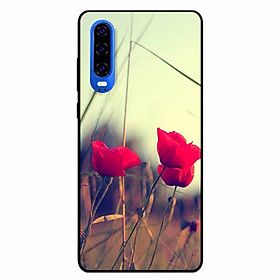 Ốp lưng dành cho Huawei P30 mẫu Ba Nụ Hoa Đỏ