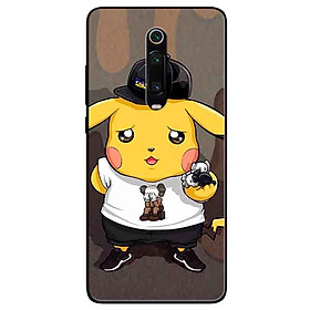 Ốp lưng in cho Xiaomi K20/ K20 Pro/ Mi 9T Mẫu Pika Nón Đen