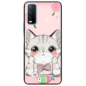 Ốp lưng dành cho Vivo Y20 - Y20s - Y12s mẫu Mèo Hồng Ăn Cá
