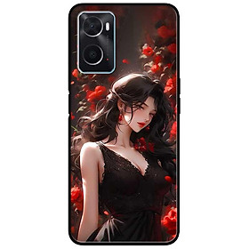 Ốp lưng cho Oppo A74 - A95 4G - A60 4G - A36 - A76 - A96 4G - Cô Gái Đầm Đen - Hàng Chính Hãng