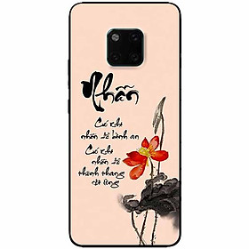 Ốp lưng in cho Huawei Mate 20 Pro Mẫu Thư Pháp Nhẫn Nền Hồng
