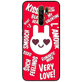 Ốp lưng dành cho Xiaomi Redmi 9 mẫu Thỏ LOVE Đỏ