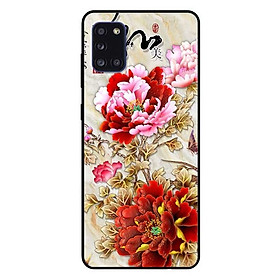 Ốp lưng dành cho Samsung A31 mẫu Mẫu Đơn Đỏ Hồng