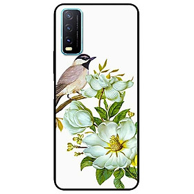 Ốp lưng dành cho Vivo Y20 - Y20s - Y12s mẫu Chim Đậu Cành Hoa Trắng