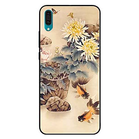 Ốp lưng in cho Huawei Y7 Pro 2019  Mẫu Hoa Và Cá Cam