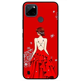 Ốp lưng dành cho Realme C21Y - C25Y mẫu Cô Gái Hai Dây Đầm Đỏ