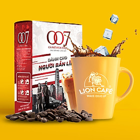 Cafe Hòa Tan 007 3in1 Gu đậm Dành  cho Người Bản Lĩnh 18 gói VỊ MẠNH NHÂN ĐÔI