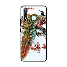 Ốp Lưng in cho Vivo Vivo Y19 /U3 /Y5s /U20 Mẫu Chim Công Hoa Đỏ - Hàng Chính Hãng