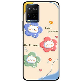 Ốp lưng dành cho Vivo Y21 - Vivo Y21s mẫu Gấu Hoa 3 Màu