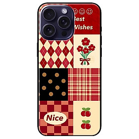 Ốp lưng dành cho Iphone 15 - Iphone 15 Plus - Iphone 15 Pro - Iphone 15 Pro Max - Ô Vuông Đỏ Cherry - Hàng Chính Hãng