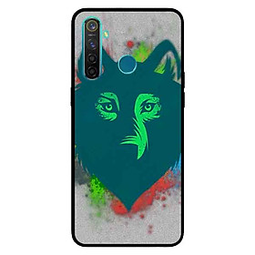 Ốp Lưng in cho Realme 5 Mẫu Chú Sói Nền Xám - Hàng Chính Hãng