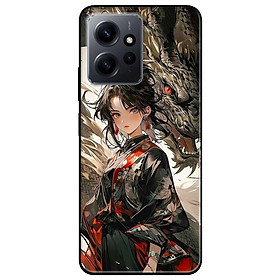 Ốp lưng Redmi 12 - Redmi note 12 4G - 12 Pro 4G - 12 Pro 5G  - Cô Gái Và Rồng Đen - Hàng Chính Hãng