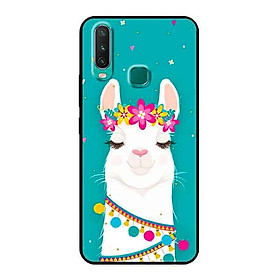 Ốp Lưng in cho Vivo Y15 Mẫu Cừu Nền Hoa - Hàng Chính Hãng