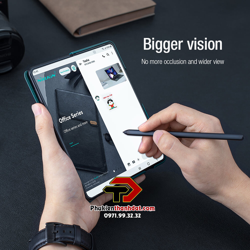 Bao da cao cấp cho SamSung Galaxy Z Fold3 chính hãng Nillkin QIN có ngăn đựng bút có thể tháo rời tiện dụng - Hàng chính hãng