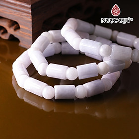 Vòng đốt trụ cẩm thạch trắng mệnh thủy kim - Ngọc Quý Gemstones