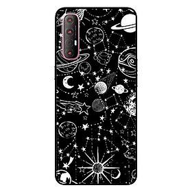 Ốp lưng dành cho Oppo Reno 3 Pro mẫu Hệ Mặt Trời Trắng Đen