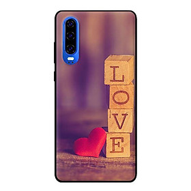 Ốp lưng in cho Huawei P30 mẫu LOVE Gỗ - Hàng chính hãng