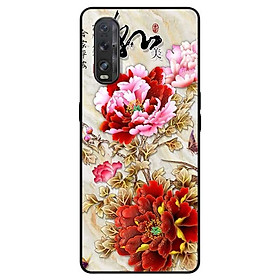 Ốp lưng dành cho Oppo Find X2 mẫu Mẫu Đơn Đỏ Hồng