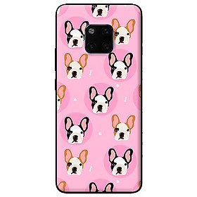 Ốp lưng in cho Huawei Mate 20 Pro mẫu Họa Tiết Pulldog Xương Nền Hồng - Hàng chính hãng