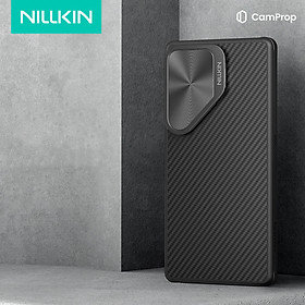 Ốp Lưng cho Samsung Galaxy S25 Ultra Nillkin Chân Chống Bảo Vệ Camera Vân Carbon - Hàng Chính Hãng