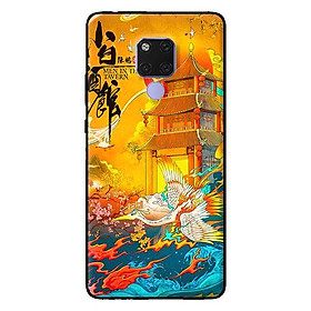 Ốp in cho Huawei Mate 20 Hạc Nền Vàng - Hàng chính hãng
