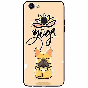 Ốp lưng in cho Oppo F5 Mẫu Cún Yoga