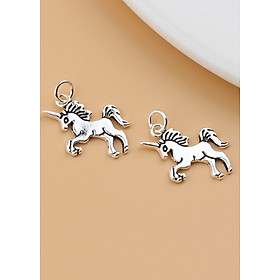 Combo 2 cái charm bạc thái hình ngựa kỳ lân treo - Ngọc Quý Gemstones