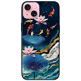 Ốp lưng dành cho Iphone 15 - Iphone 15 Plus - Iphone 15 Pro - Iphone 15 Pro Max - Sen Hồng Và Koi - Hàng Chính Hãng