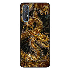 Ốp lưng dành cho Oppo Reno 3 Pro mẫu Rồng Nền Đen
