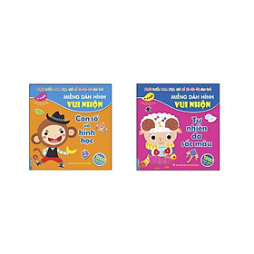 Sách - Miếng Dán Hình Vui Nhộn - Con Số Và Hình Học + Tự Nhiên Đa Sắc Màu 2 - 6 Tuổi - Combo 2 Cuốn - Minh Thắng