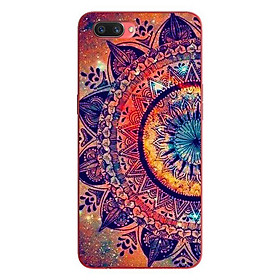 Ốp lưng in cho OPPO A5 mẫu Hoạ Tiết Mandala Đen Cam - Hàng chính hãng