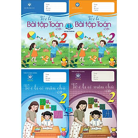 Sách - Vở ô li có mẫu chữ và Vở ô li bài tập toán lớp 2 - (4 quyển - bộ Cánh diều tích hợp QR CODE)