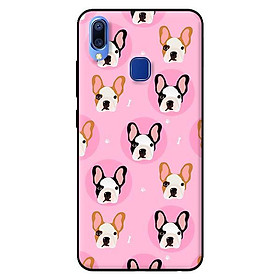 Ốp lưng in cho Vivo Y91 mẫu Họa Tiết Pulldog Xương Nền Hồng - Hàng chính hãng