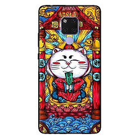 Ốp in cho Huawei Mate 20 Mèo May Mắn Trắng - Hàng chính hãng