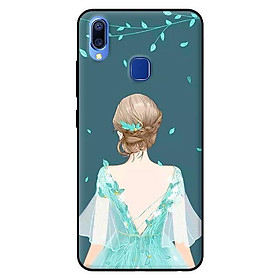 Ốp in cho Vivo Y91 Cô Gái Nền Xanh - Hàng chính hãng