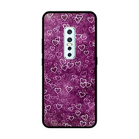 Ốp Lưng in cho Vivo V17 Pro Mẫu Nhiều Tim Nền Tím - Hàng Chính Hãng