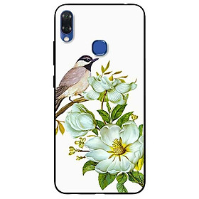 Ốp lưng dành cho Vsmart Joy 1+ mẫu Chim Đậu Cành Hoa Trắng