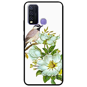 Ốp lưng dành cho Vivo Y30 - Y30i - Y50 mẫu Chim Đậu Cành Hoa Trắng