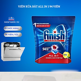 Viên rửa bát Finish All in one 90 viên hương chanh