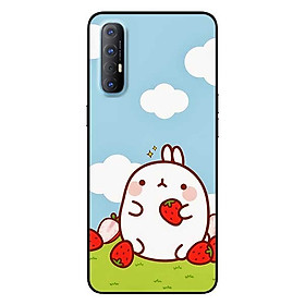 Ốp lưng dành cho Oppo Reno 3 Pro mẫu Thỏ Mập Ăn Dâu