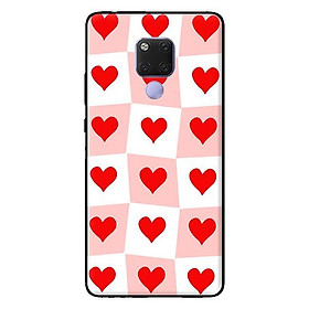 Ốp in cho Huawei Mate 20 Trái TIm Ô Vuông - Hàng chính hãng