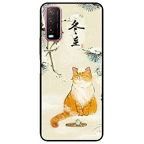 Ốp lưng dành cho Vivo Y20 - Y20s - Y12s mẫu Mèo Uống Trà