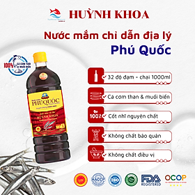Đặc Sản Kiên Giang - Nước mắm truyền thống Phú Quốc - Huỳnh Khoa 32 độ đạm chai 1 lít