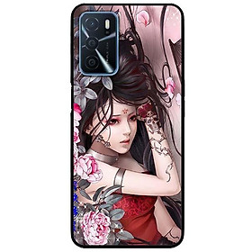 Ốp lưng dành cho Oppo A16 mẫu Cô Gái Mẫu Đơn